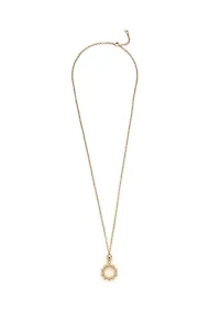 Gold Tone Beadead Circle Strand  Necklace