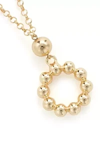 Gold Tone Beadead Circle Strand  Necklace