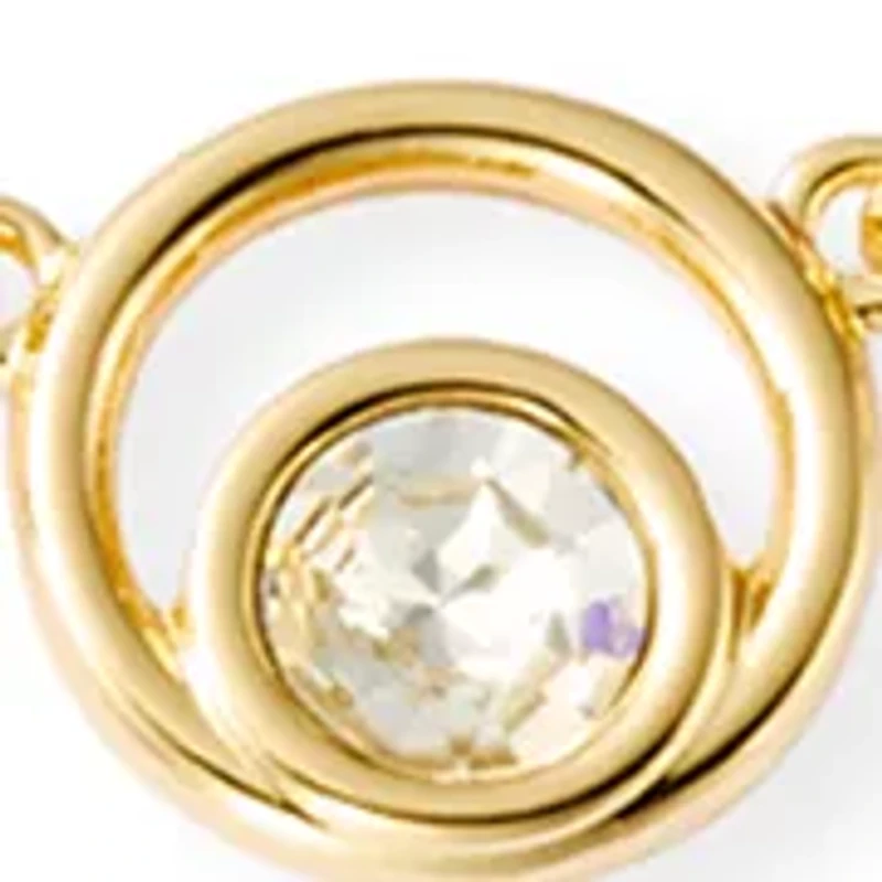 Gold Tone Crystal Bezel Orbital Collar Necklace