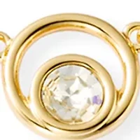 Gold Tone Crystal Bezel Orbital Collar Necklace