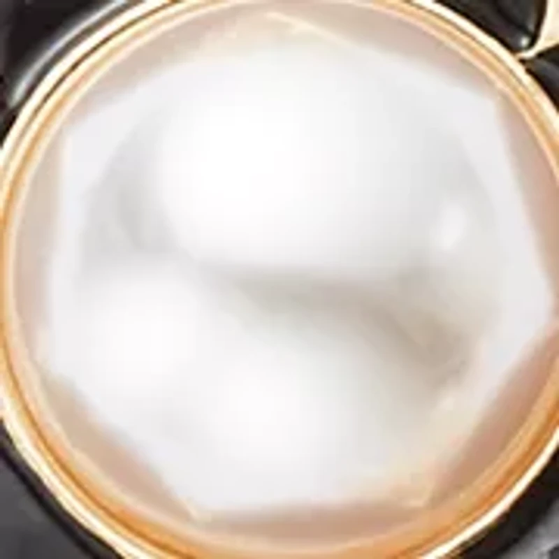 Gold Tone Black and Pearl Flower Collar Necklace