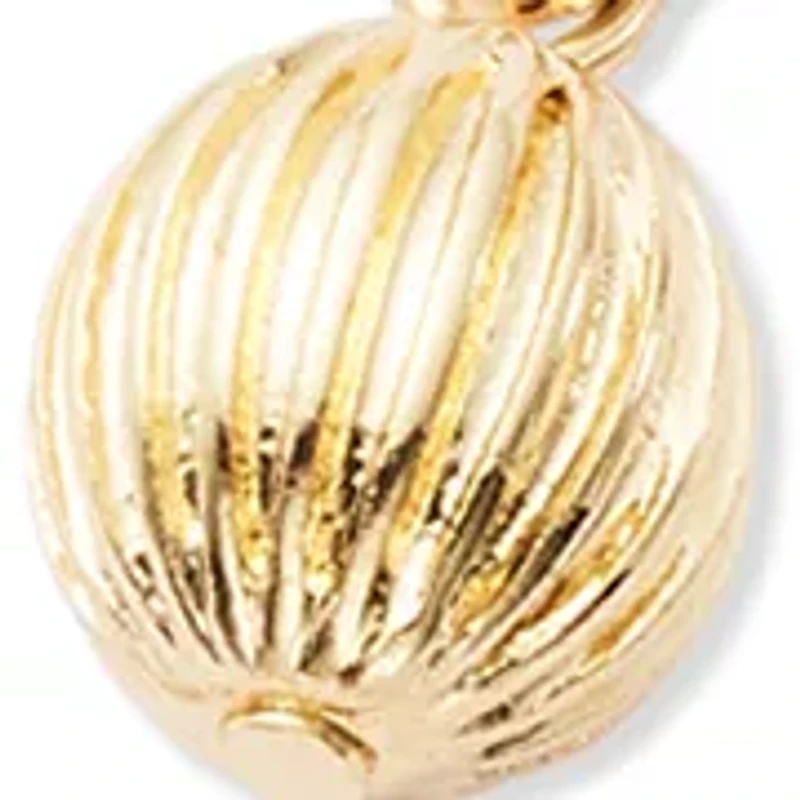 Gold Tone Open Quatrefoil and Bead Multirow Pendant Necklace