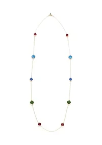 Gold Tone Quatrefoil Strand Necklace