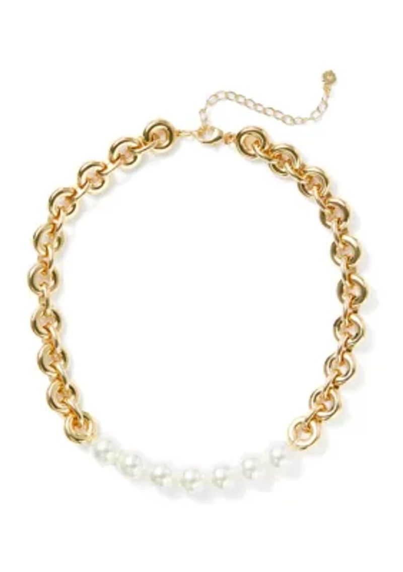 Link Pearl Collar Necklace