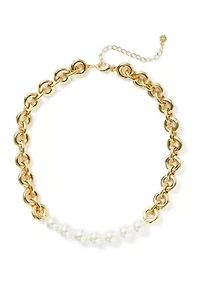 Link Pearl Collar Necklace