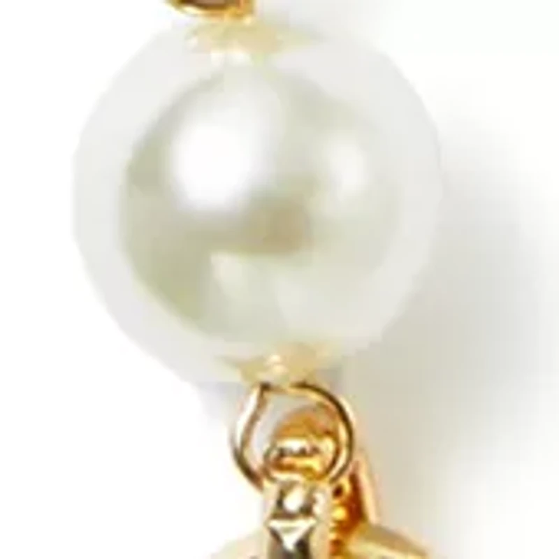 Pearl Station Gold Tone Necklace