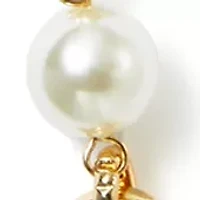 Pearl Station Gold Tone Necklace