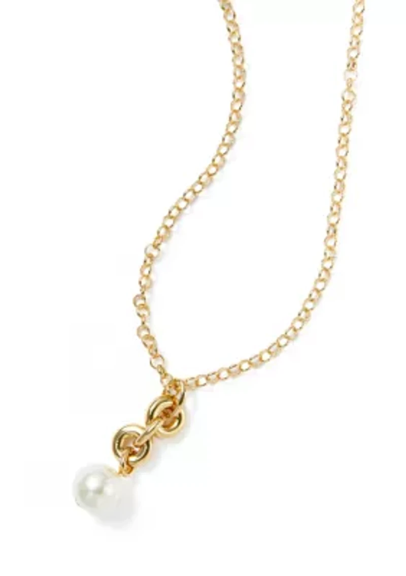 Y-Neck Pearl Pendant Necklace