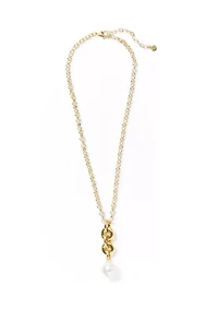 Y-Neck Pearl Pendant Necklace