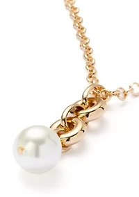 Y-Neck Pearl Pendant Necklace
