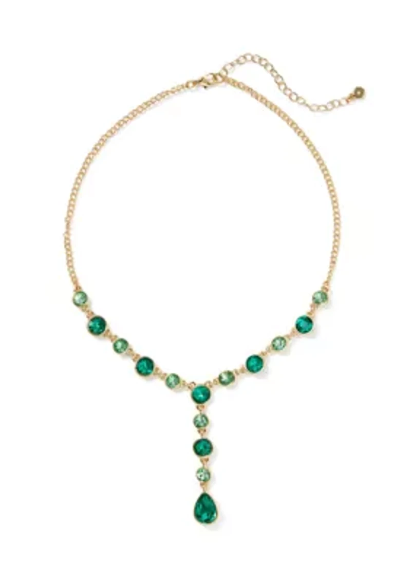 Stone Drop Y Necklace