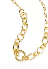 Oval Textured Link Necklace