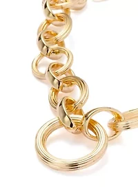 Oval Textured Link Necklace