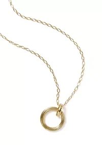 Large Textured Circle Pendant Necklace