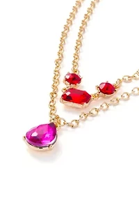 Multirow Crystal Pendant Necklace