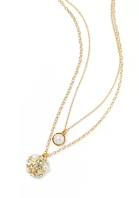 Pearl Cluster Multi-row Pendant Necklace