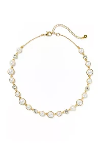 Pearl Stone Collar Necklace