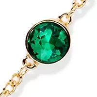  Green Stone Station Strand Necklace