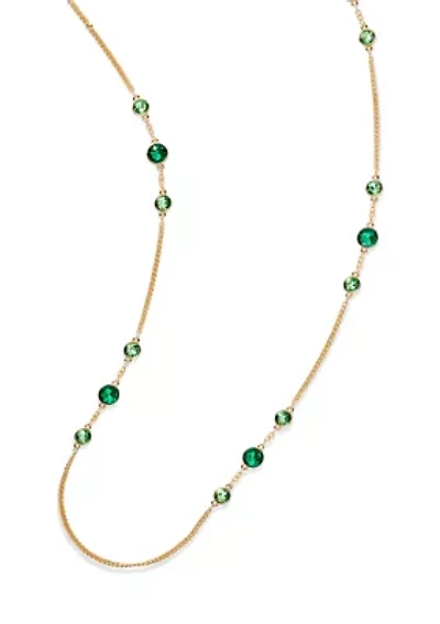  Green Stone Station Strand Necklace
