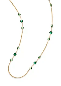  Green Stone Station Strand Necklace