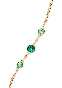  Green Stone Station Strand Necklace