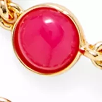 Crystal Pendant Multi Row Gold Tone Necklace