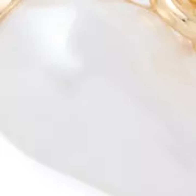 Pearl Station Multirow Gold Tone Collar Necklace