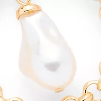 Long Orbital Pearl Center Pendant Necklace