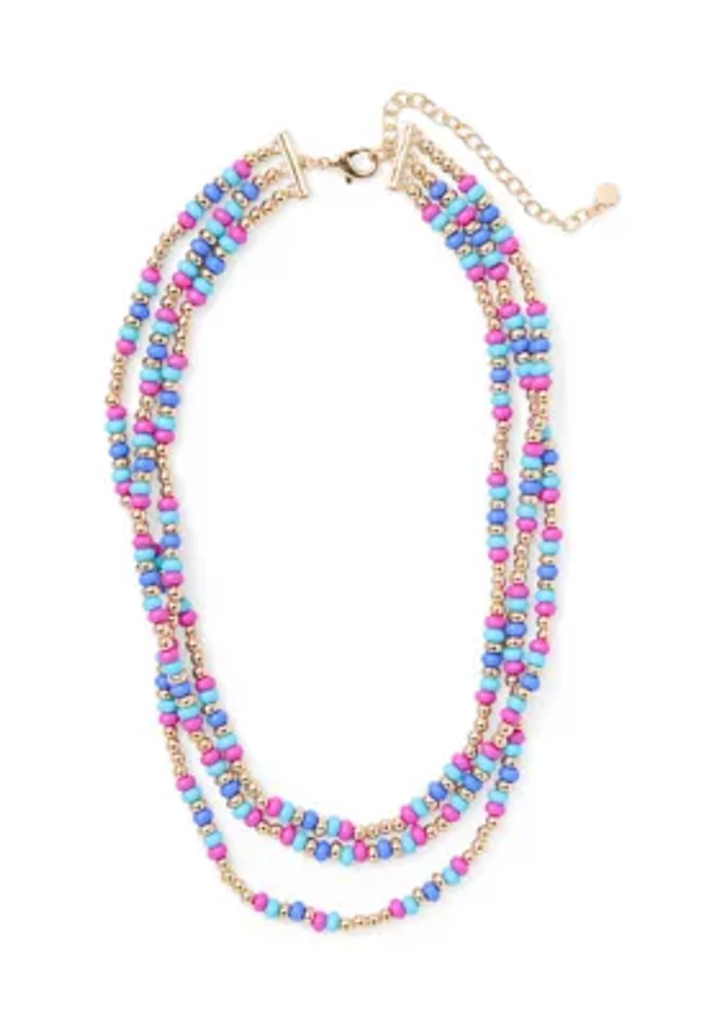 Multi Row Beaded Necklace 