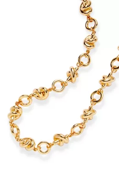Knotted Collar Gold Tone Necklace
