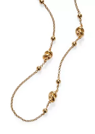 Knotted Long Station Necklace