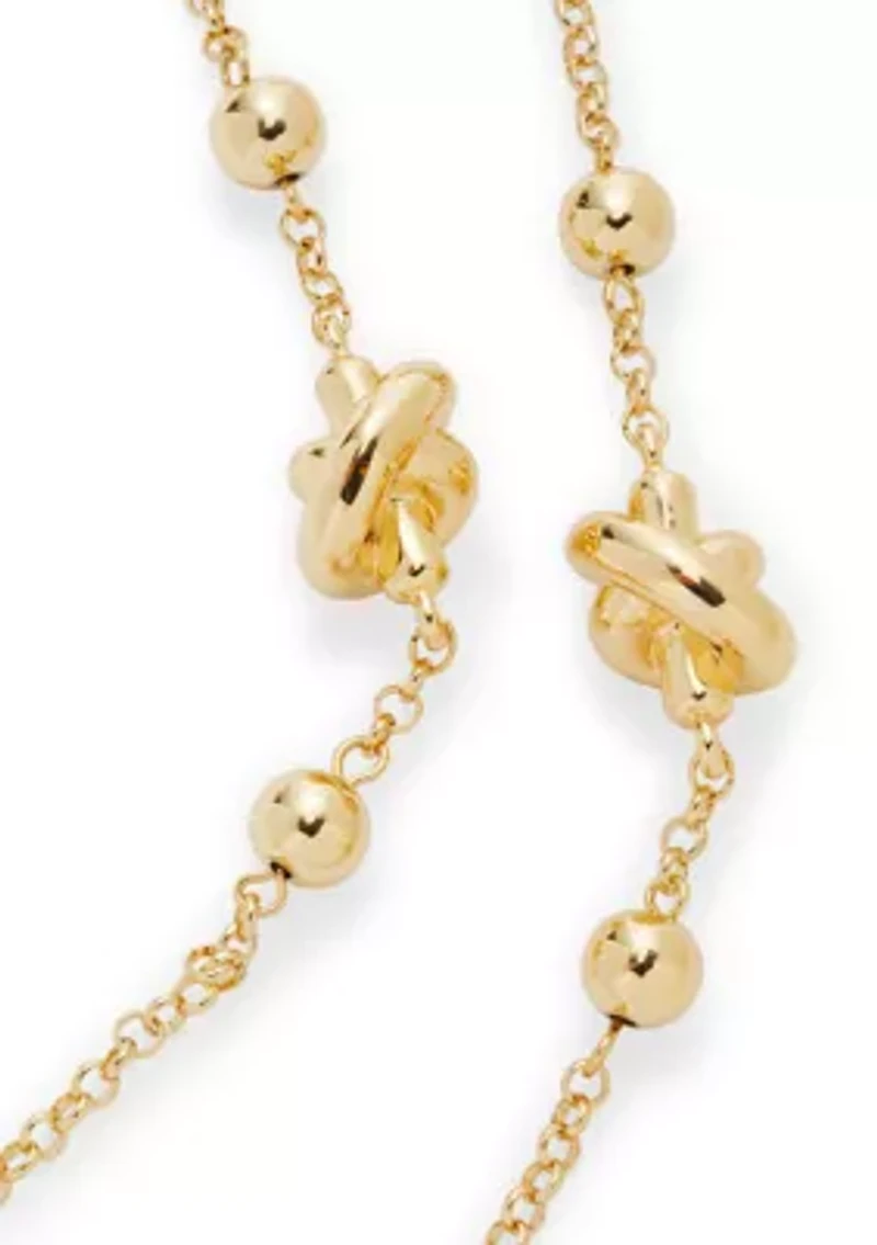 Knotted Long Station Necklace