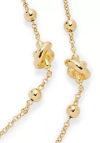 Knotted Long Station Necklace