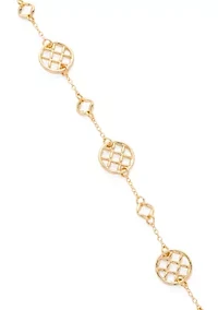 Lattice Station Gold Tone Collar Necklace