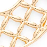 Lattice Charm Long Gold Tone Pendant Necklace