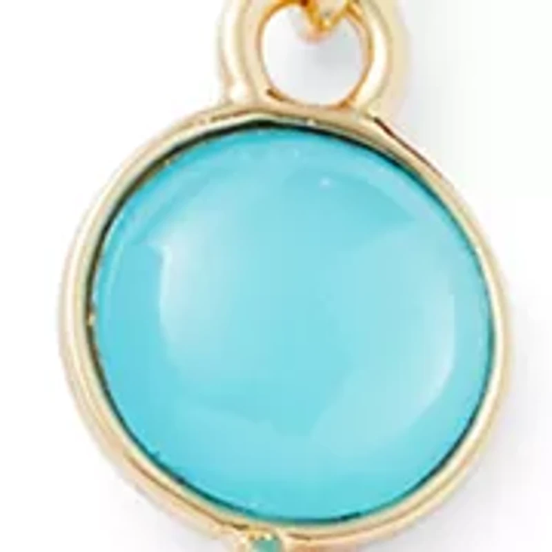 Blue Stone Circular Pendant Necklace