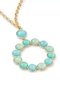 Blue Stone Circular Pendant Necklace