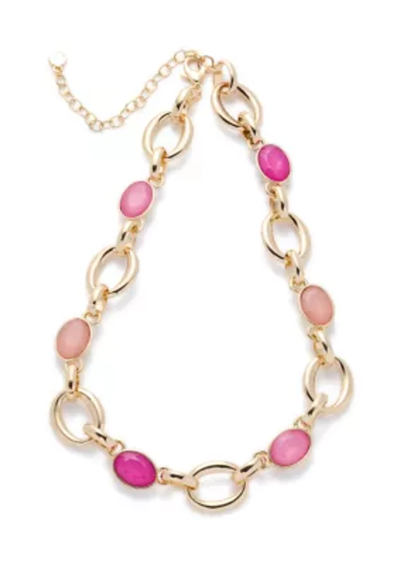 Stone Link Collar Necklace