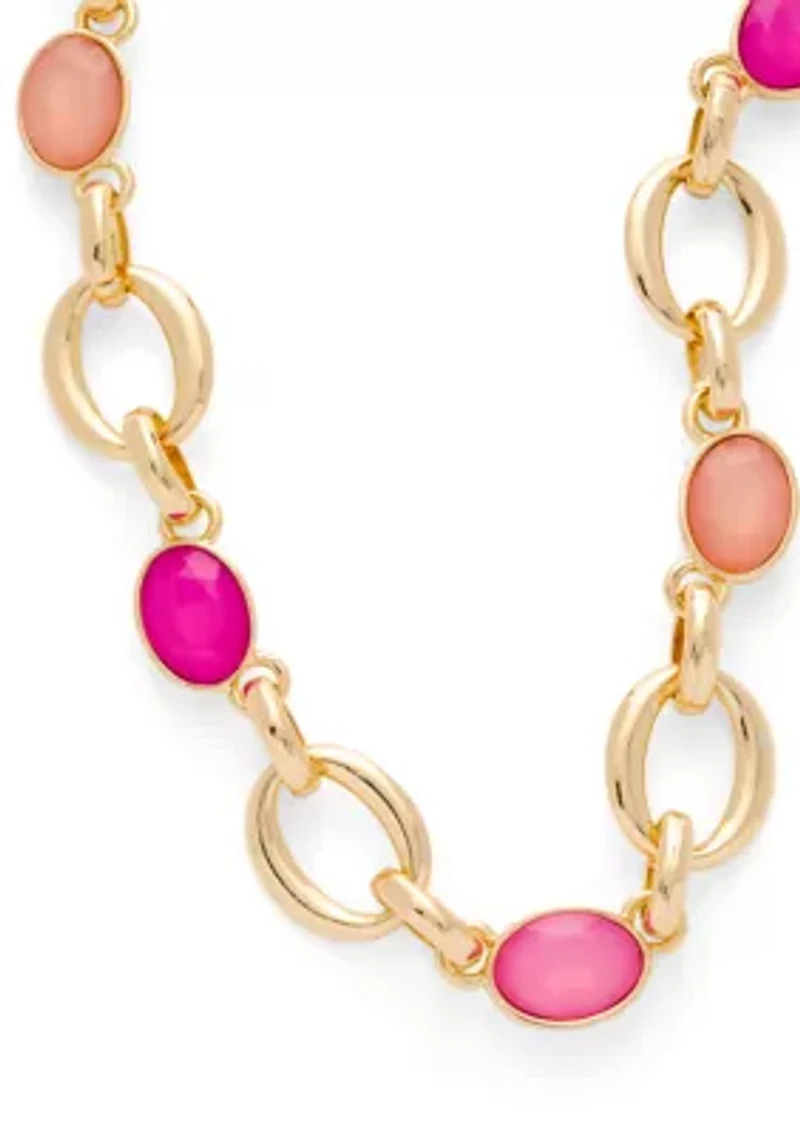 Stone Link Collar Necklace