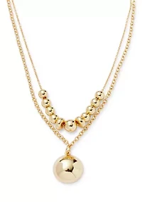 Round pendant Beaded Layered Necklace