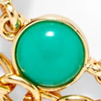 Crystal Pendant Multi Row Gold Tone Necklace