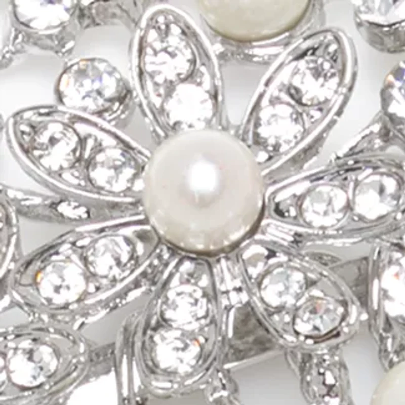 Silver Tone Flower Hair Pin