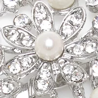 Silver Tone Flower Hair Pin