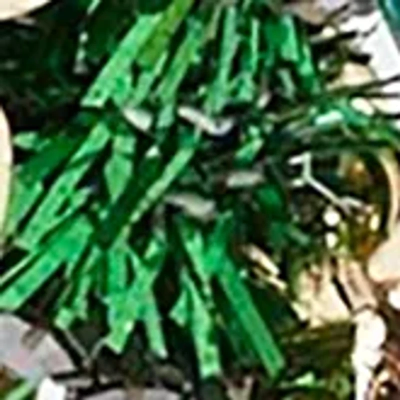 Gold Tone Tinsel Wreath Hoop Earrings