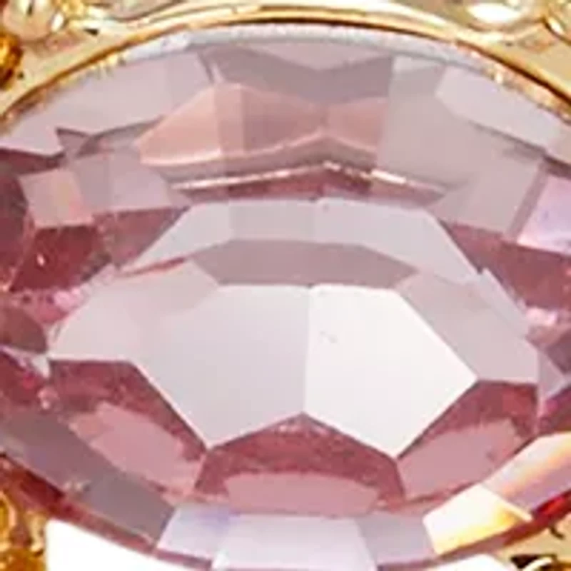 Gold Tone Pink Multi Navette Hinge Bangle Bracelet