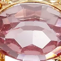 Gold Tone Pink Multi Navette Hinge Bangle Bracelet