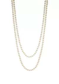 72 Inch White Pearl Necklace 