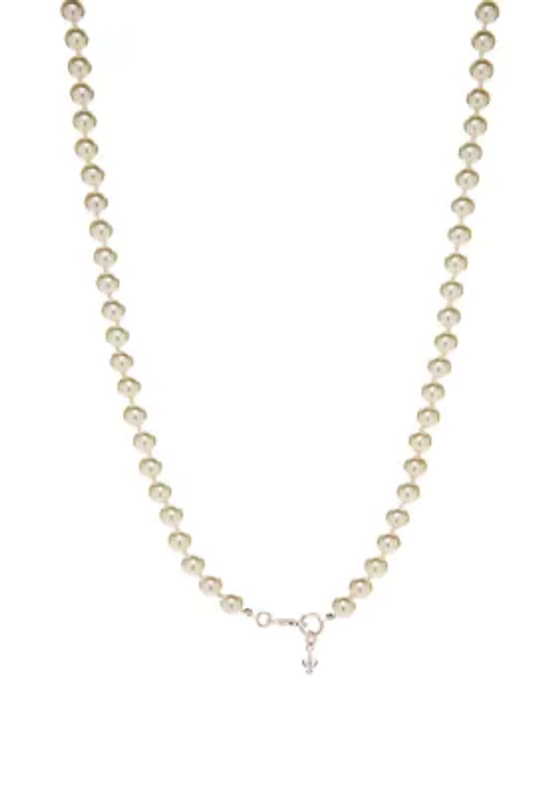72 Inch White Pearl Necklace 