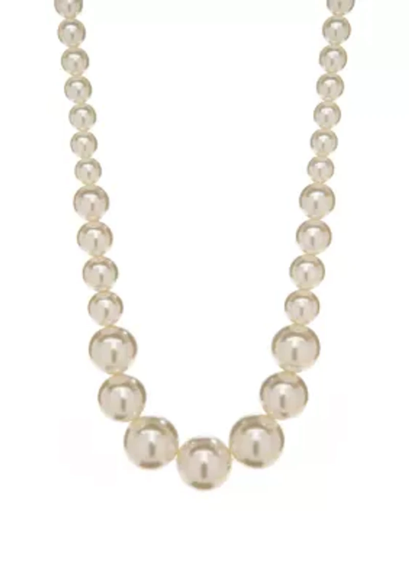  18 Inch White Pearl Strand Necklace  