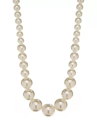  18 Inch White Pearl Strand Necklace  
